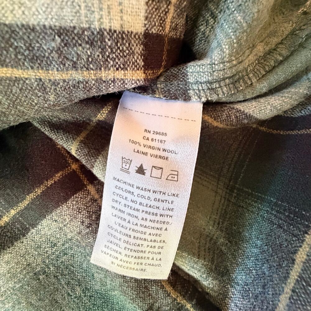 Pendleton Women’s Button Long Sleeve Shirt Shadow Plaid Flannel Large 100% wool - Picture 6 of 7